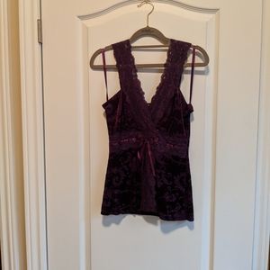 Lace velvet tank